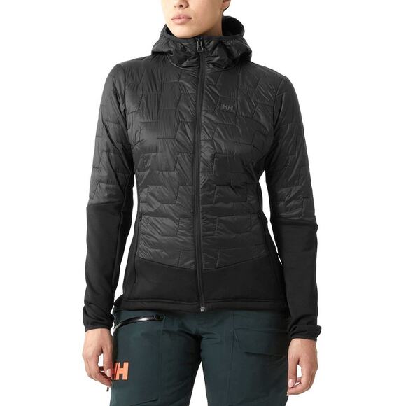 Helly Hansen Hybrid Insulator Jacket Womens Size M Black Hooded Lilaloft - Picture 1 of 8